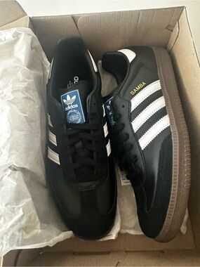 adidas Samba Black White Brown Gum Sole Sneakers